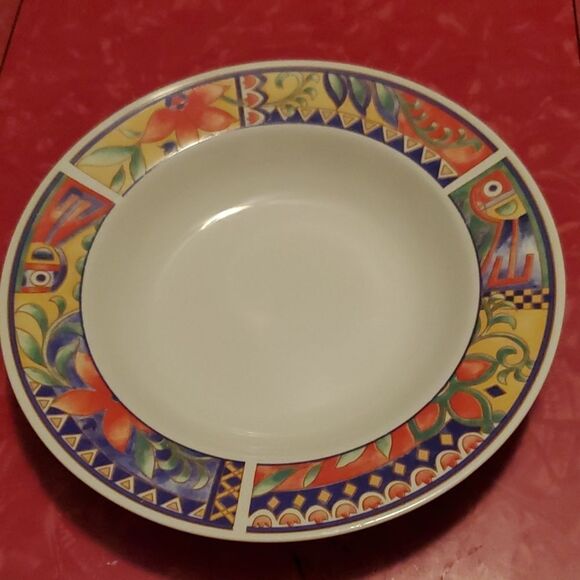 Lynns Stoneware Savanna Rim Cereal Soup Bowl 8.75" - Picture 1 of 8